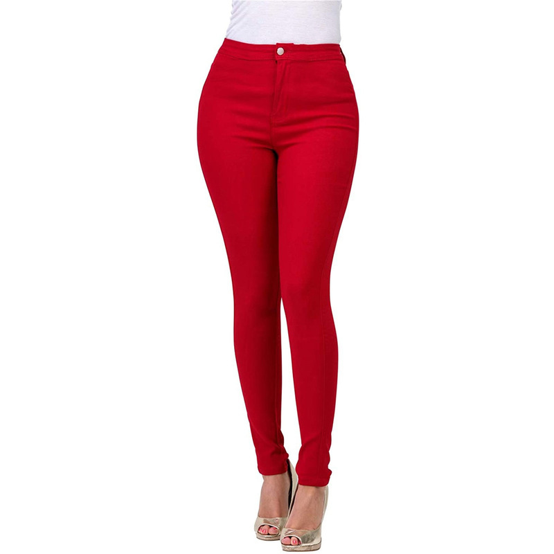European and American Export Cross-Border Temu Aliexpress Slim Multi-Color Stretch Pure Color Denim Pants for Women