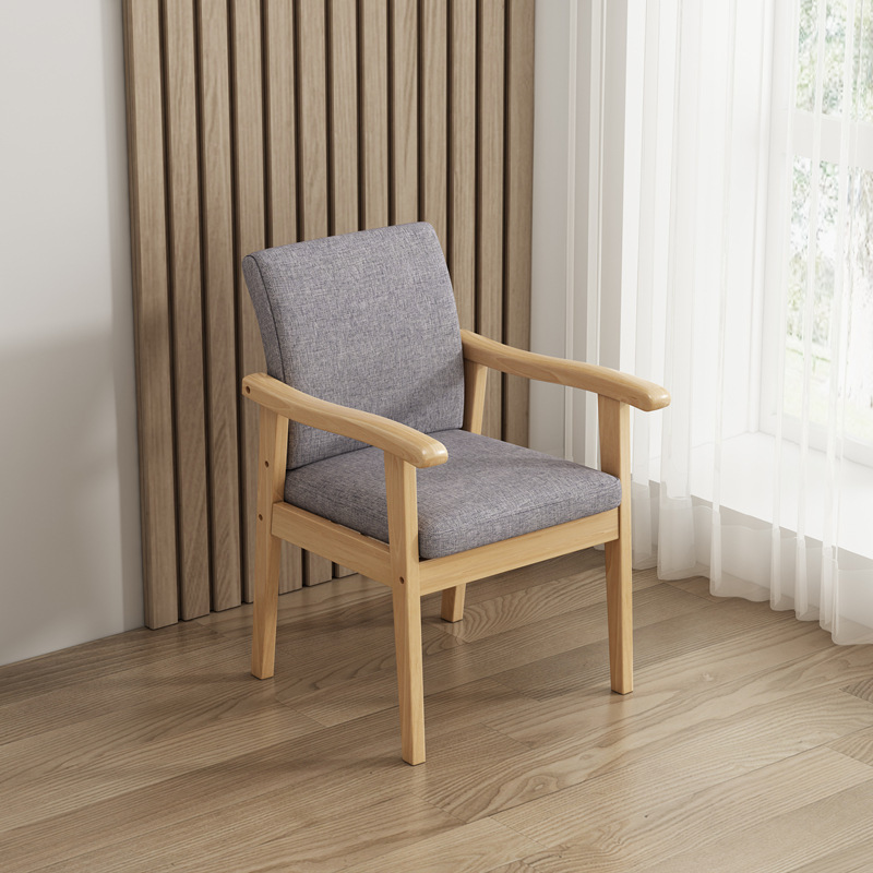 Madera maciza nórdica solo sofá silla respaldo balcón mesa de té silla casa ocio Oficina silla combinación traje