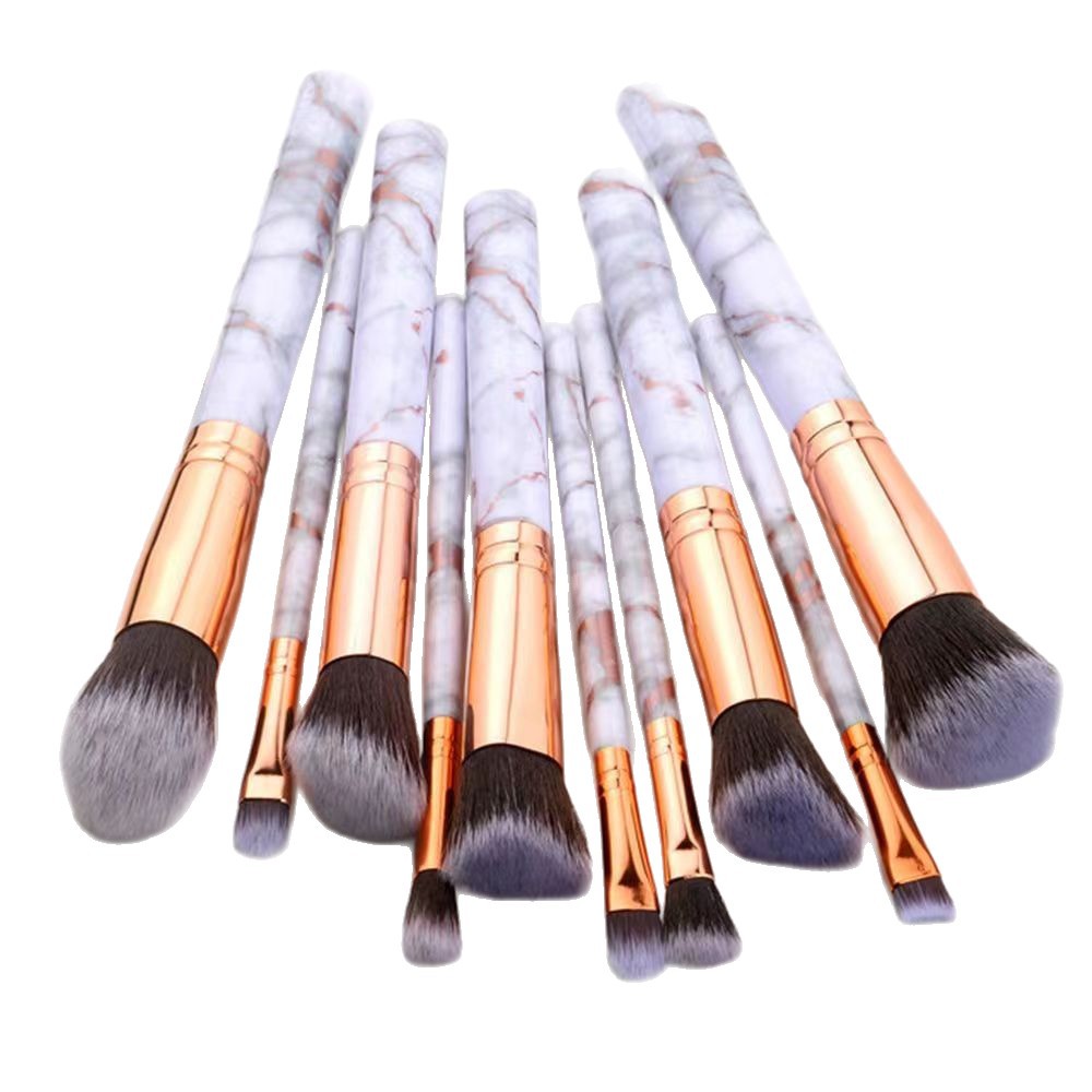 Fábrica de mármol spot diez cepillo de maquillaje un conjunto completo de herramientas de maquillaje cepillo de base cepillo de blush cepillo de sombra de ojos portátil