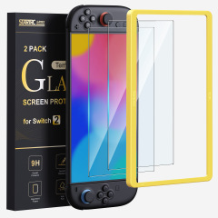 在庫あり ニンテンドースイッチ2 強化ガラスフィルム2枚+補助位置決めフレームセット スイッチ2ゲーム機アクセサリー