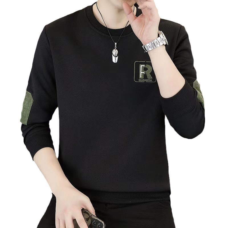 高档卫衣男士新款春秋季圆领套头韩版休闲打底衫潮流宽松长袖上衣|undefined