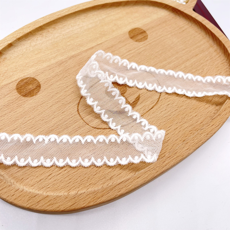 A- 1703 bilateral simple cotton thread wave dot mesh embroidery lace accessories