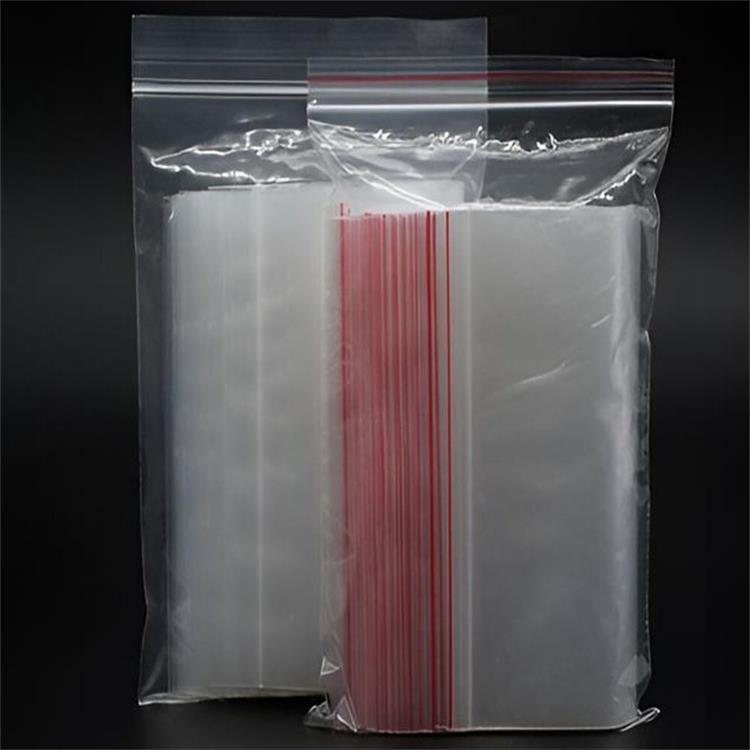 印刷黑色标志pe骨袋 红边封口包装袋 礼品封骨袋拉链袋CPE