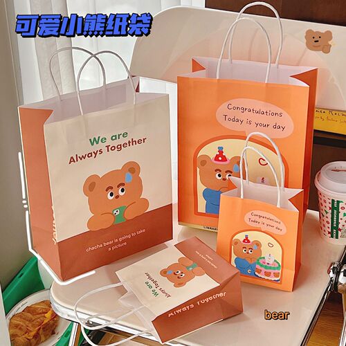 INS Gift Bag Cartoon Cute Girl Handbag for Giving Gifts Birthday Couple Student Gift Bag Shopping Paper Bag Trendy