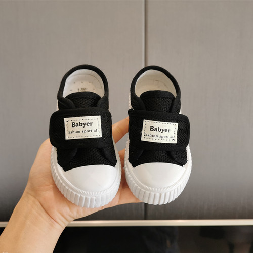 Spring and autumn white shoes mesh breathable children's shoes 1-6 years old male and female baby shoes sneakers canvas shoes sports shoes