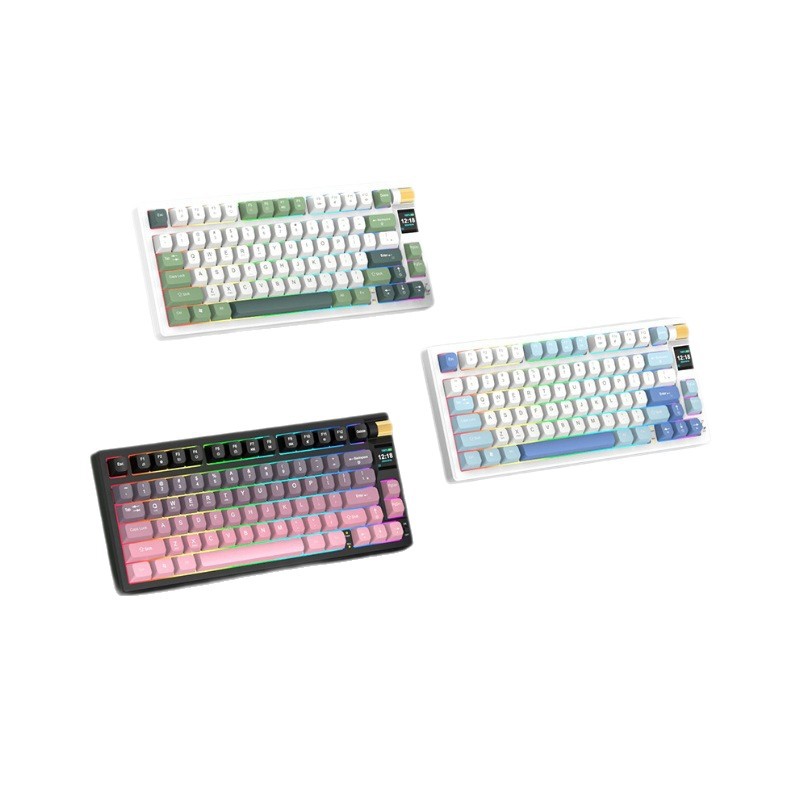 K79 juegos electrónicos personalizados tres modos teclado mecánico junta en caliente enchufable de alta calidad con pantalla teclado mecánico