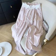 レジャースポーツの山本ズボンの女性の夏2025新型レースの高腰の垂れ下がった感がゆったりしています。