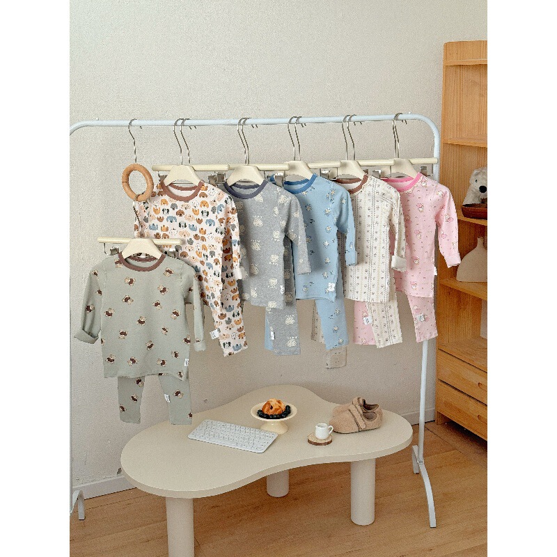 Antibacterial 280g Cotton Children's Thermal Underwear Set for Toddlers and Kids, Brushed Fabric, Winter Thickened Version