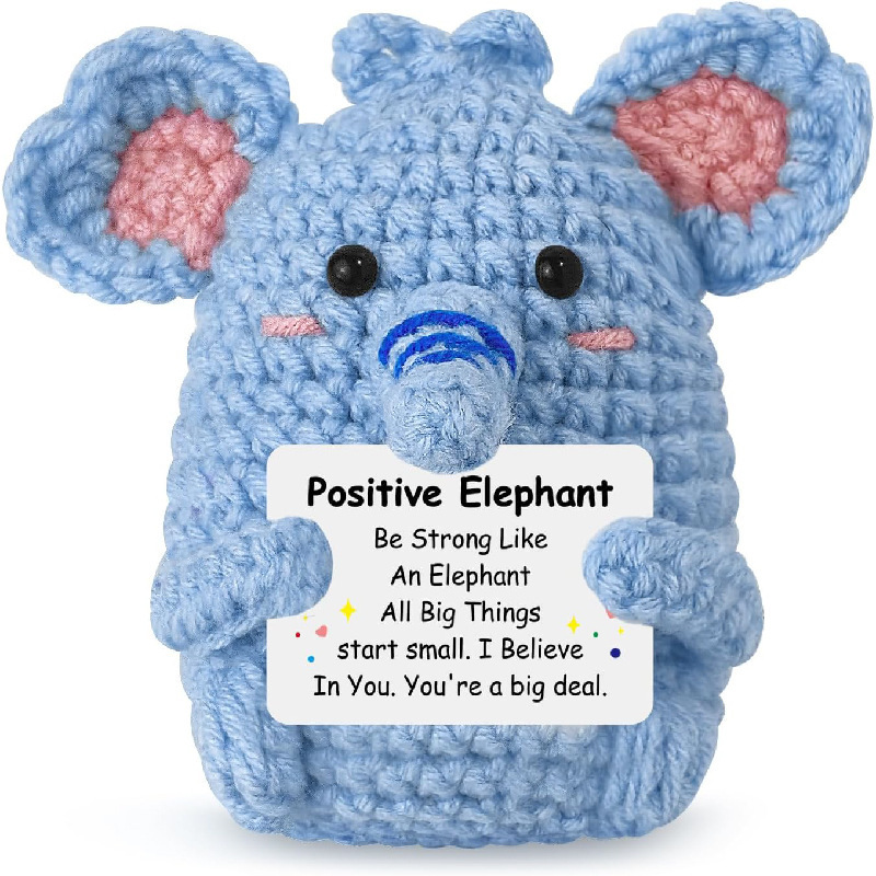 新品跨境亚马逊热销 Crochet Positive ice cream 毛线玩偶励志卡|undefined