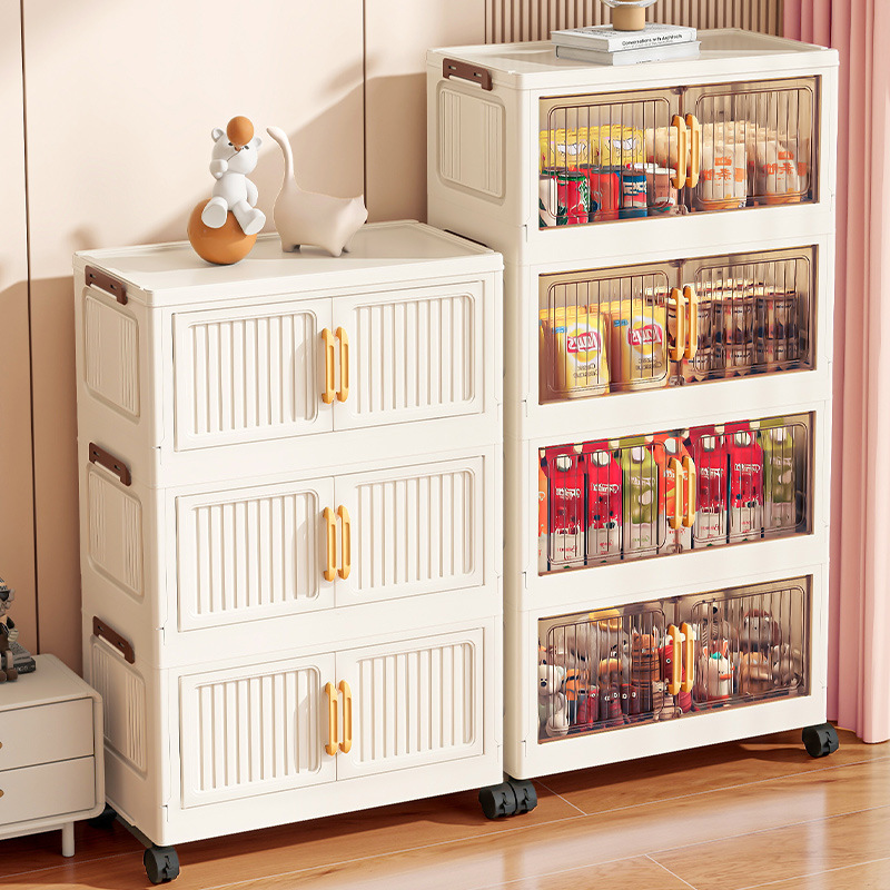 Striped folding bedroom bedside table household large-capacity…
