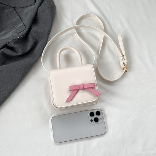 蝴蝶结甜美可爱单肩手提包包女包新款潮流可爱简约小众斜挎包