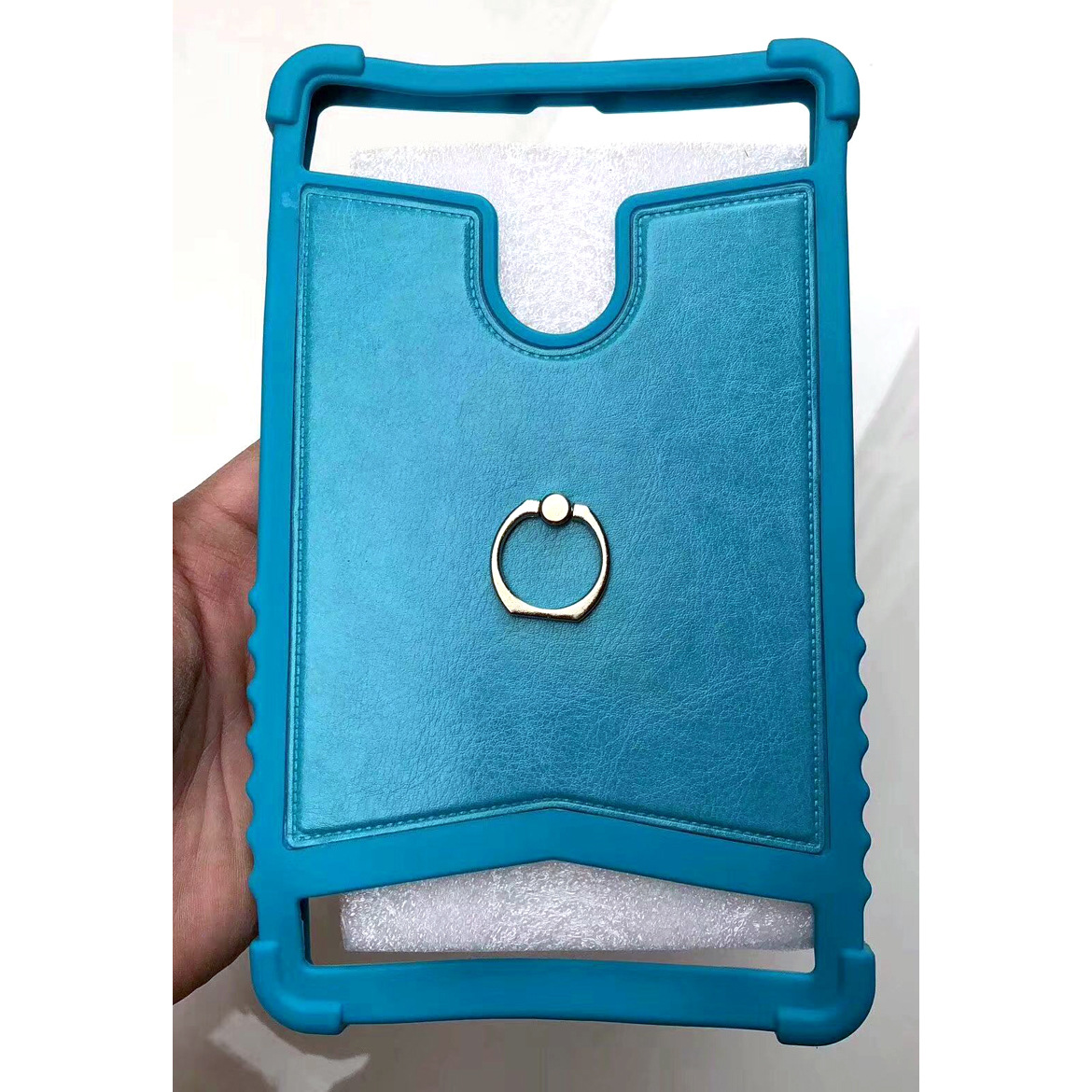 适用苹果iPad三星华为小米 6/7寸贴皮万能平板电脑皮套带指环支架