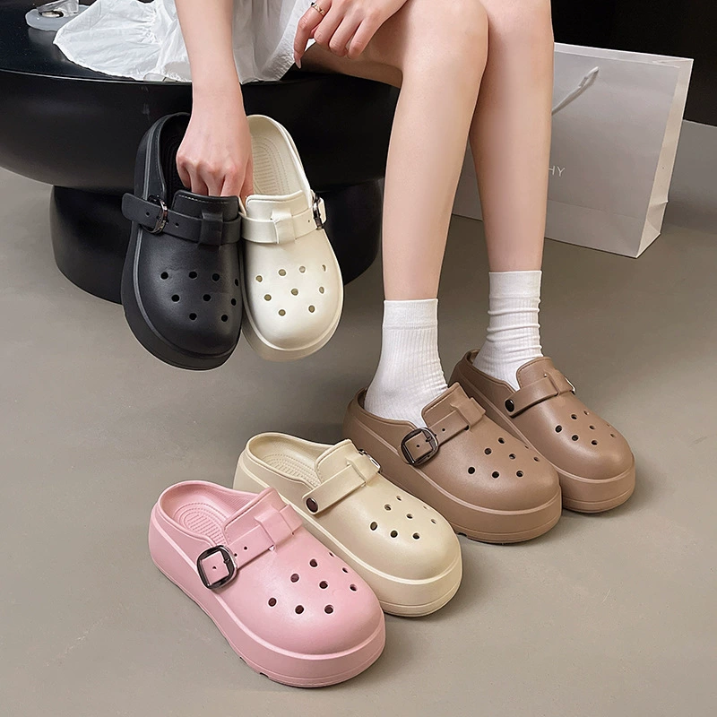 2025EVA Birken половинные тапочки толстые женские летние новые офисные ленивые туфли носить холодные тапочки