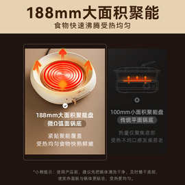 适用小.熊电煮锅DHG-C40W2多功能分体式多用途锅煮烤蒸三合一4升
