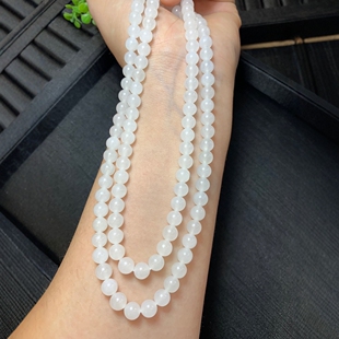 Jin Yutang Xinjiang Natural Hetian Jade Necklace Whiteness Good Ice Feeling Strong Jade Fine and Warming Xinjiang genuine goods Straight Hair