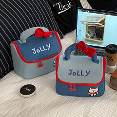 オリジナルかわいい猫ハウス化粧品バッグ女性の新しいポータブルトイレタリーバッグ大容量漫画ポータブル収納袋