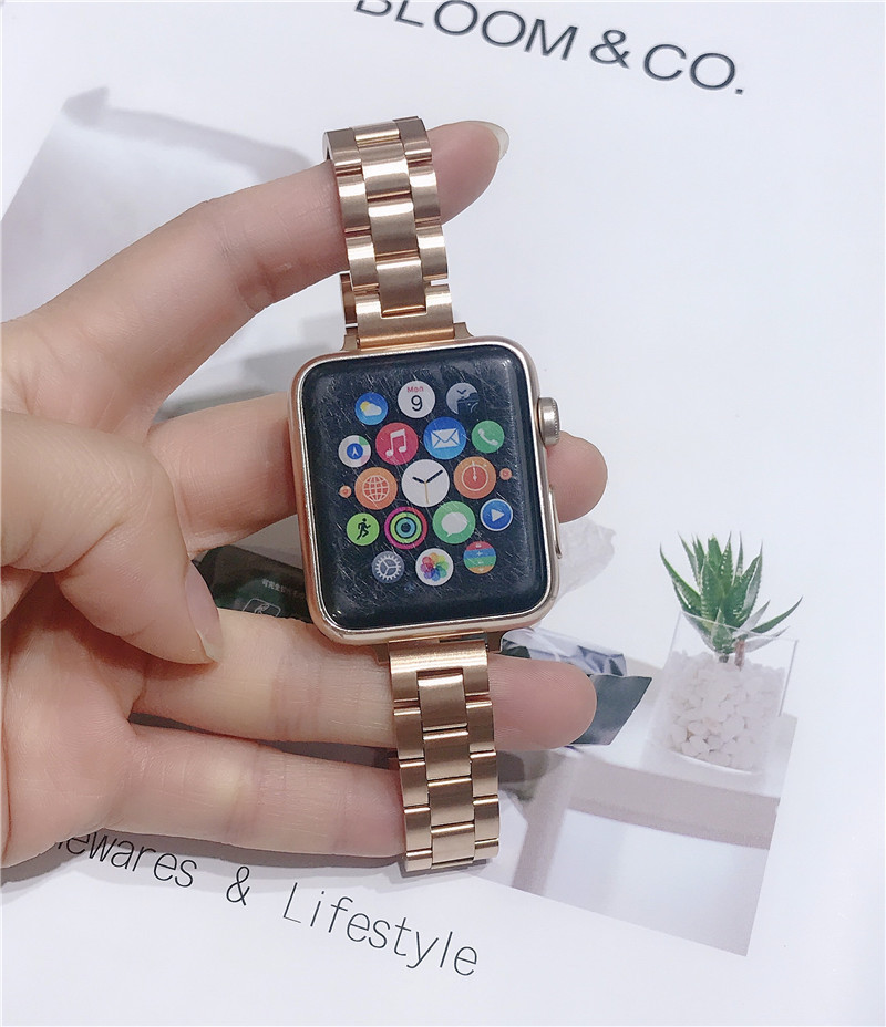 62g Weight Apple watch watchband Classification 304 Stainless Steel Material Solid Color Pattern Casual, Retro Style Casual Retro Solid Color Apple Watch Watchband 2