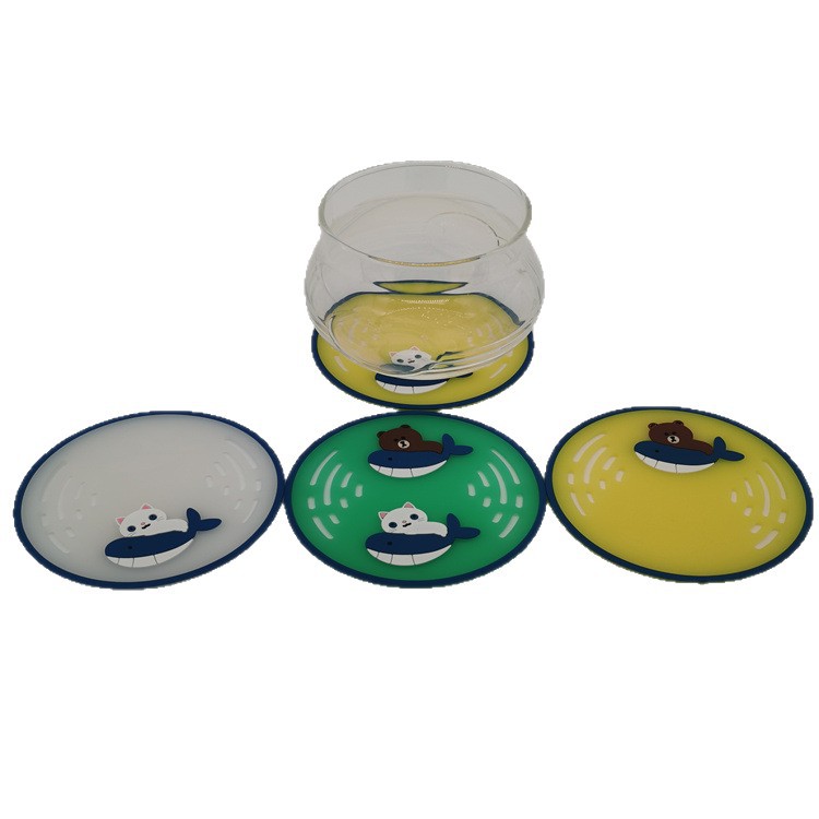 Fabricantes personalizados tiburones de dibujos animados de moda osos de silicona taza de vinos extranjeros taza de té taza de goma suave