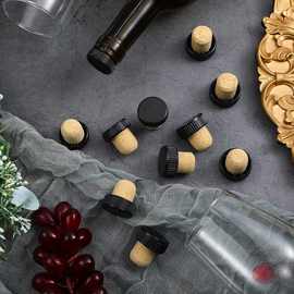 软木塞竖条纹直口黑色盖T型葡萄酒木塞微颗粒红酒白酒洋酒瓶木塞