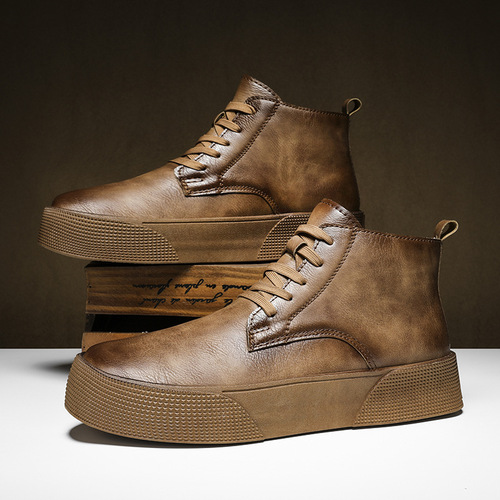  Spring New High Top Men's Shoes Thick Sole Heightening Casual Shoes Polished Old Men's Sneakers Dropshipping 2233-1