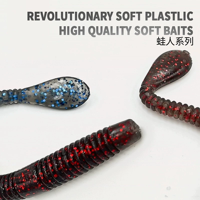 蛙人 Slowly sinking, floating noodles, soft bait, black pit lead-free fishing set, winter grinding, high-efficiency fishing set, bass, mandarin fish