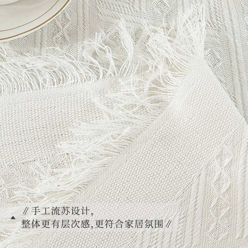 Francés ins estilo mantel de encaje blanco de punto cuadrado mantel vintage mesa de café mesa de comedor cubierta de tela mantel de escritorio de lujo ligero