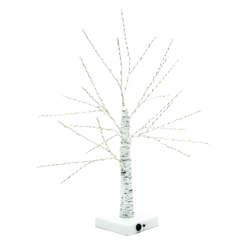 Iluminación LED simulación abedul blanco luz de alambre de cobre atmósfera de año nuevo árbol luminoso vacaciones paisaje luces decorativas luces de árbol de Navidad
