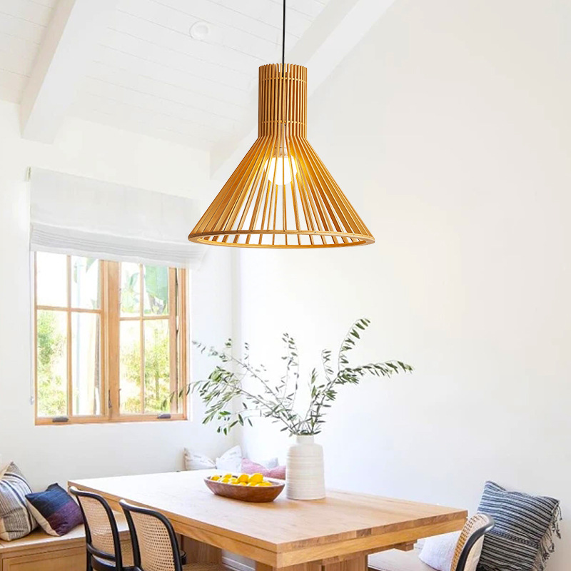 北欧简约木质灯具餐厅馆南瓜日式侘寂风民宿茶室卧室中式艺术吊灯