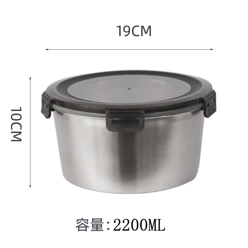 304不锈钢保鲜盒316可微波炉明加热圆形密封可冷冻上班便携带饭盒|undefined