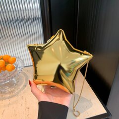 Summer New Arrival Swollen Balloon Star Pattern Fashionable and Versatile Solid Color Accessory Bag Shiny Trendy Women's Crossbody Bag