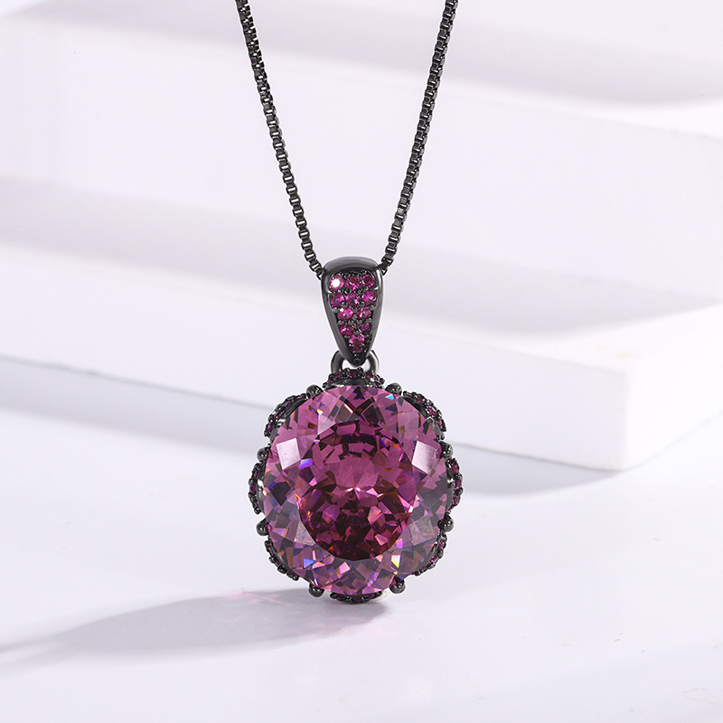 2024 Nuevo estilo Zhuang Shengsheng Jewelry Simulation Nido de pájaro Seco Rose Paparacha Juego de oro negro de lujo ligero 14*16