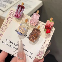 かわいいミニアイスクリームヘアピン、クリエイティブで面白いアイスクリームヘアピン、漫画インスタイルの高価値ヘアピン