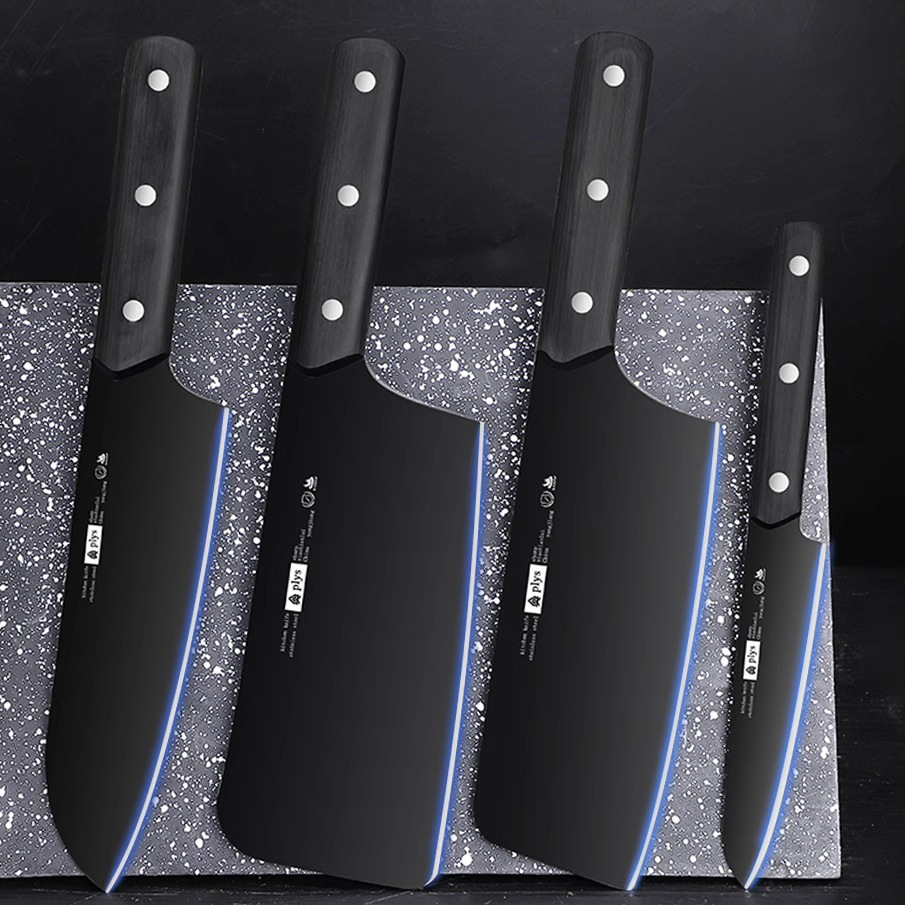 Cuchillo de cocina de acero inoxidable cuchillo de rebanada doméstico remache de limpieza reforzado cuchillo de cocina cuchillo afilado de doble cuchillo sin