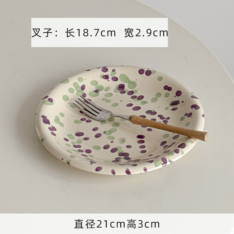 Mooney ins スプラッシュインクバブル釉下色食器ホームダイニングプレートライスサラダヨーグルトボウルディッシュプレート軽食浅いプレート|undefined
