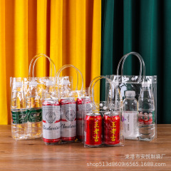 Pvcギフト飲料包装袋透明プラスチック服装ジッパー袋制定手提げ包装袋印刷ロゴ
