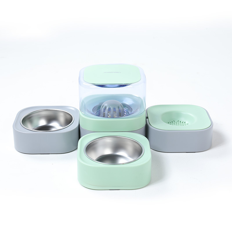Alimentador automático para mascotas extraíble y lavable de acero inoxidable perro tazón doble tazón gato perro mascota fuente de agua potable transfronteriza al por mayor