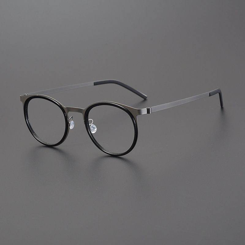 Men's Retro Round Glasses Small Frame Jiang Wen Style Lightweight_voghion.com