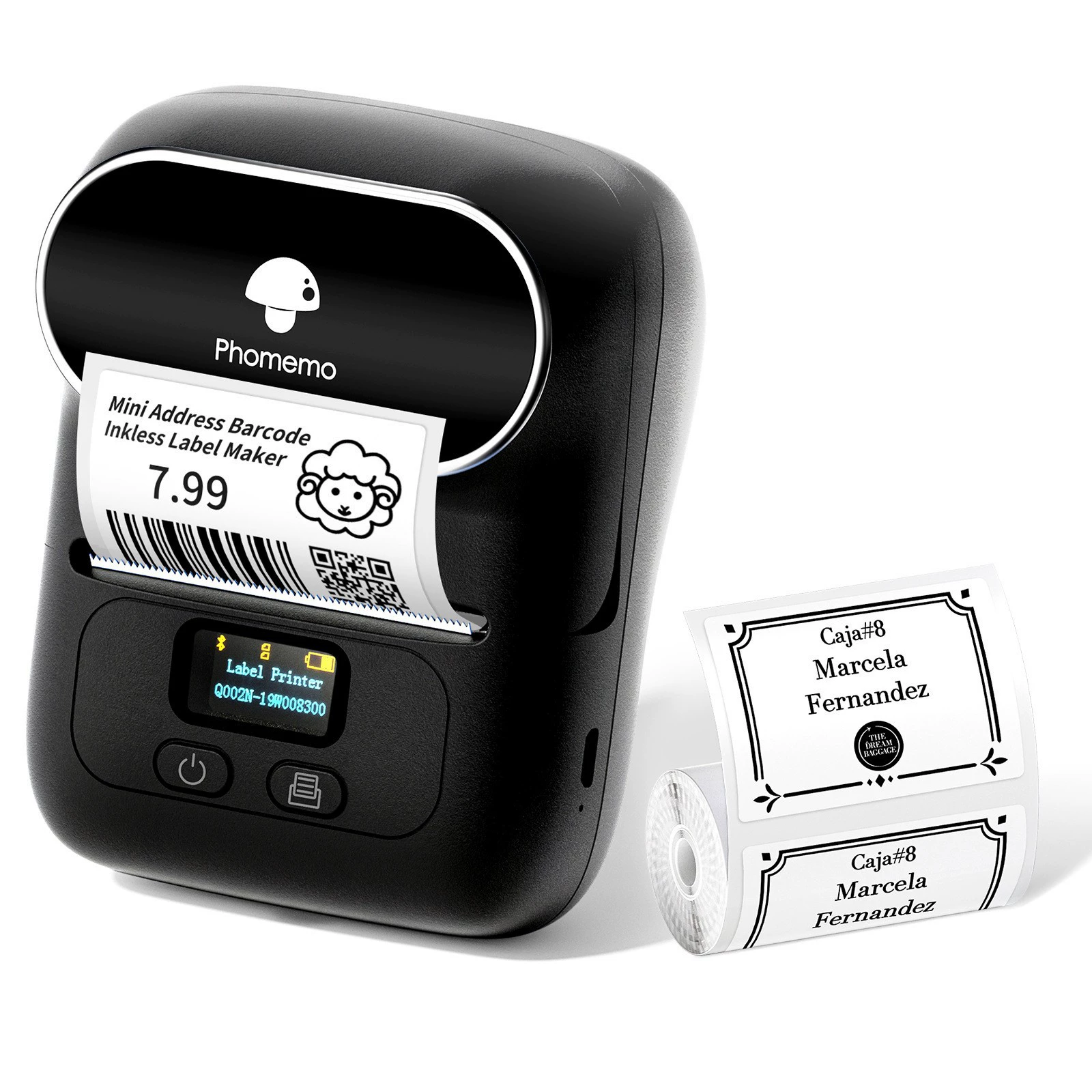 Handheld Phomemo M110/M150/M220 Thermal Label Printer, Portable Bluetooth, 20–75 mm