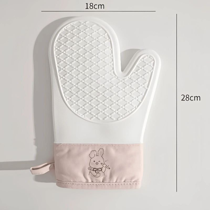 Horno de silicona guantes de aislamiento térmico antiscald espesado cocina horneado especial de alta temperatura resistente al calor horno microondas cinco dedos al por mayor