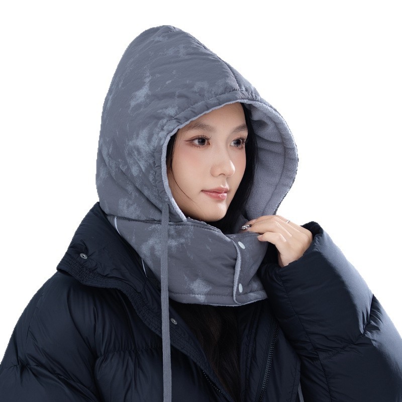 韩版秋冬季帽子女款围脖一体套头帽防寒加厚保暖帽户外防风雷锋帽|undefined