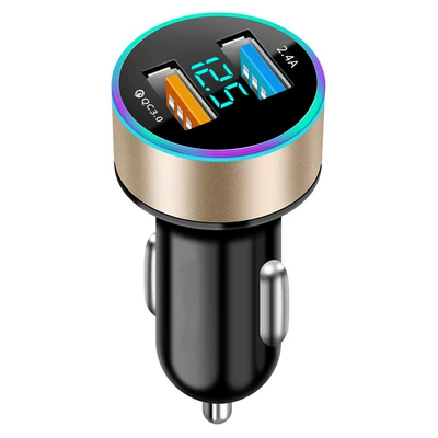 alloy multi-function Halo digital — Mobil şarj cihazları - dual-channel-fast-charge-qc30-24a-tuhao-gold