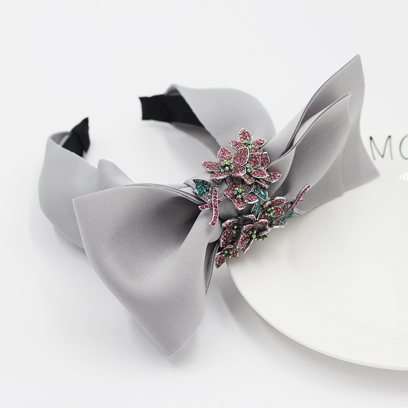 Fashion Bowknot Diamond Flower Sponge Fabric Headband display picture 4