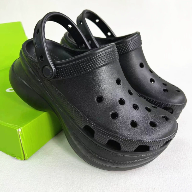 Cross women's sandals, daddy shoes retro small whale hole shoes, increase thick bottom beach shoes women's shoes 206302