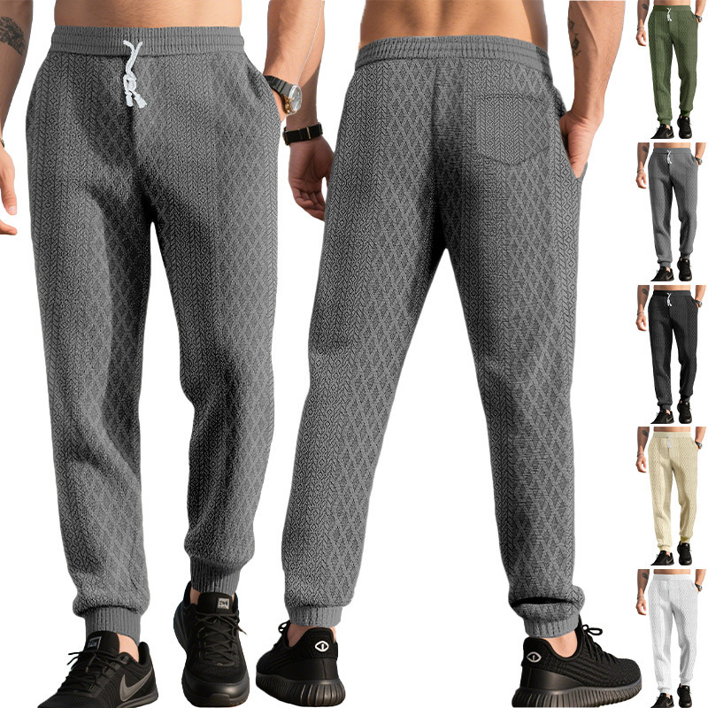 Nuevo nuevo estilo europeo y americano transfronterizo amazon hombre tela jacquard pantalones deportivos casuales callejera moda universal