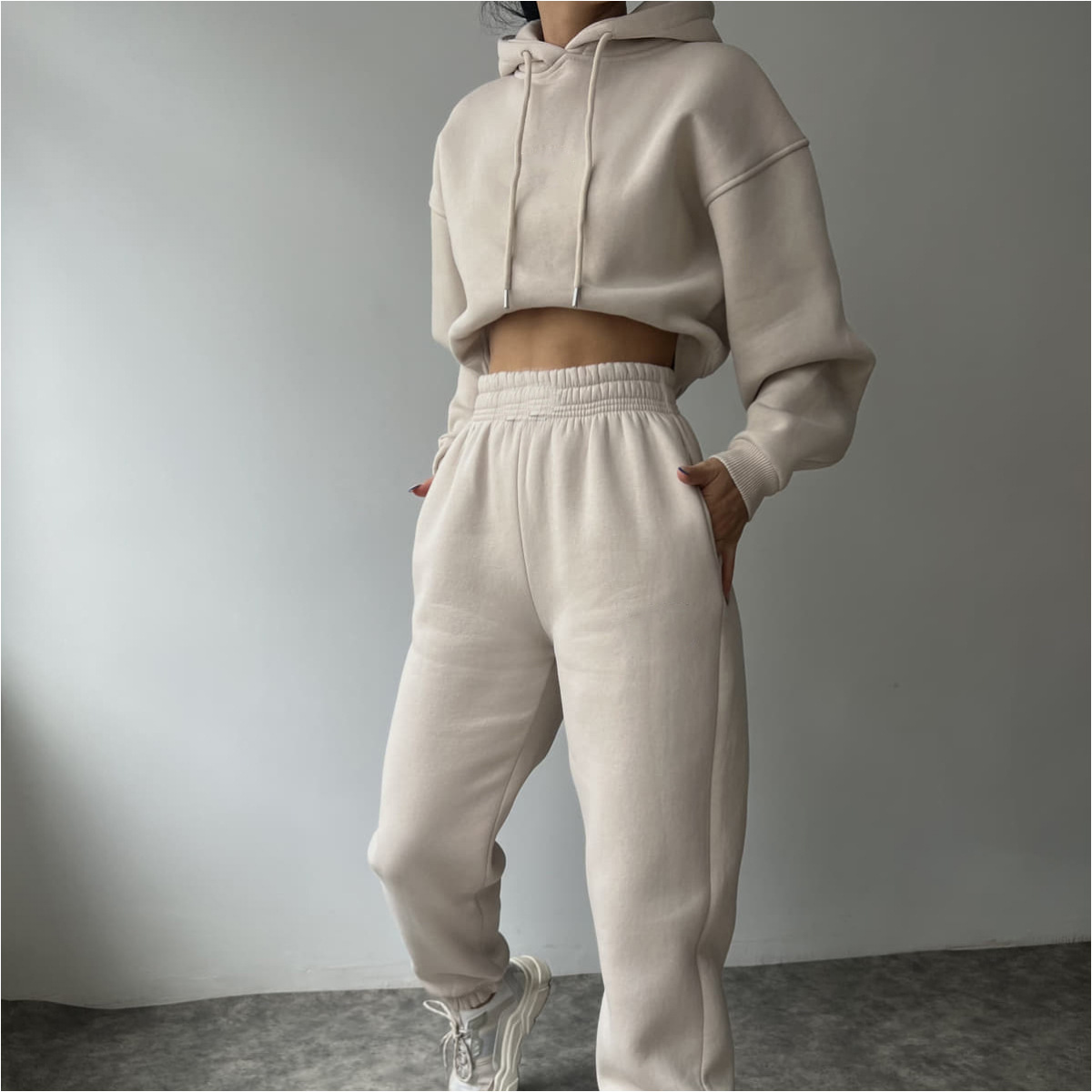 2025 Spring and Autumn Popular European and American Clothing Amazon Fashion Casual Suit Hooded Sweatshirt Sports Trousers Two-Piece Set