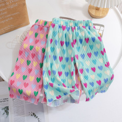 Girls Summer Anti-Mosquito Pants 2023 Children's Sports Pants Western-style Ice Silk Shivering Pants Girls Wear Casual Wide-leg Pants