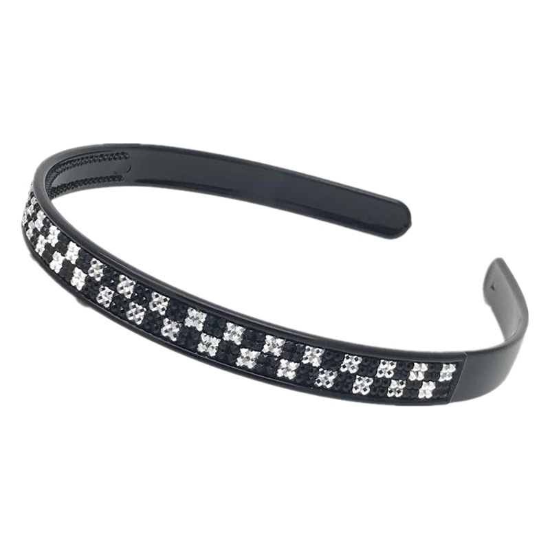 Pintura en aerosol de plástico negro y blanco de dos colores cuadrado diadema cabeza hebilla dos yuanes tienda accesorios para el cabello accesorios de la cabeza