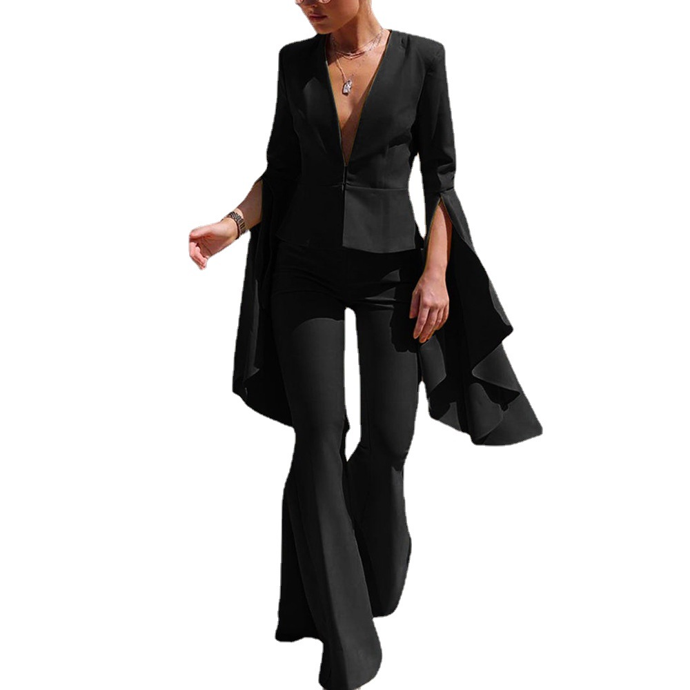 Conjunto de Dos Piezas para Mujer, Estilo Primavera 2025, Chaqueta de Traje Elegante y Moderna, Pantalones Acampanados de Cintura Alta image 6