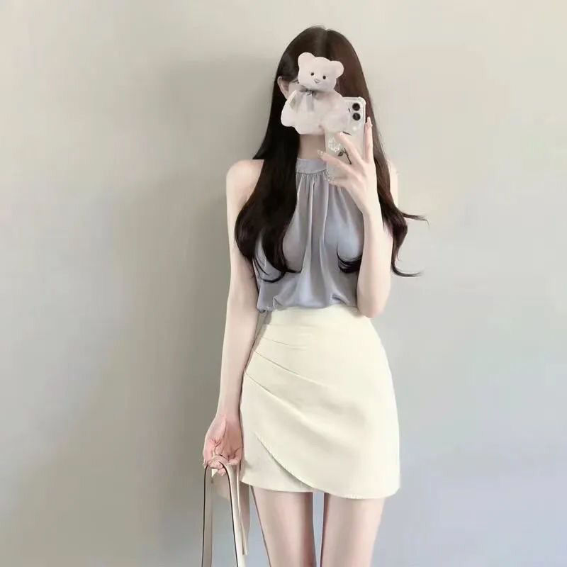夏季新款轻奢高级感炸街御姐气质辣妹纯欲风上衣半身裙两件套装女|undefined