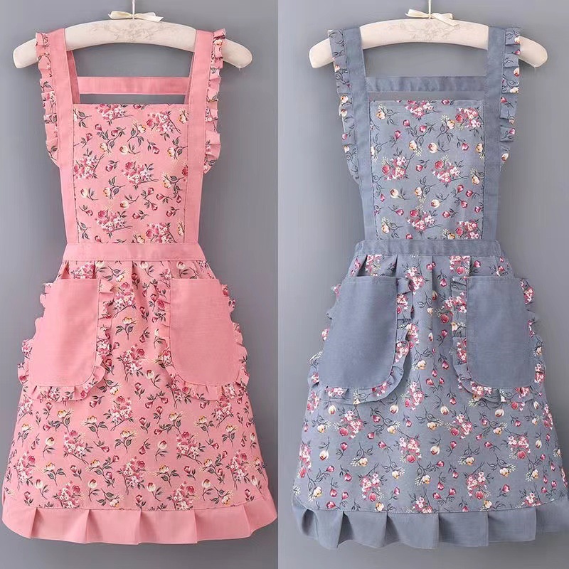더블 레이스 포켓 공주 드레스 [핑크 + 그레이]
